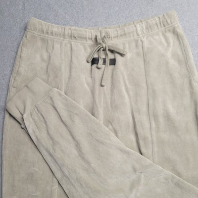 Fear of God Essentials Velour Trouser Sweatpants Joggers Greenish Gray Mens L