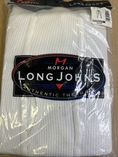 Morgan Mens White Long Johns Pants AUTHENTIC THERMALS Underwear XL 42-44 new