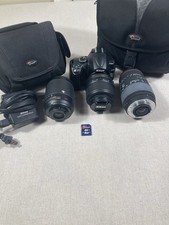 Nikon D-5000 Three Lens 18-55, 55-200, 70-300, bags, charger, SD Card