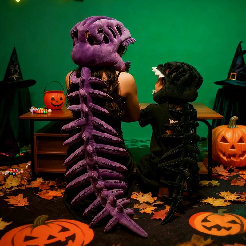 Dinosaur Skeleton Headgear Pillow with Sound Party Cosplay & Sofa Lounging - Image 3 of 4