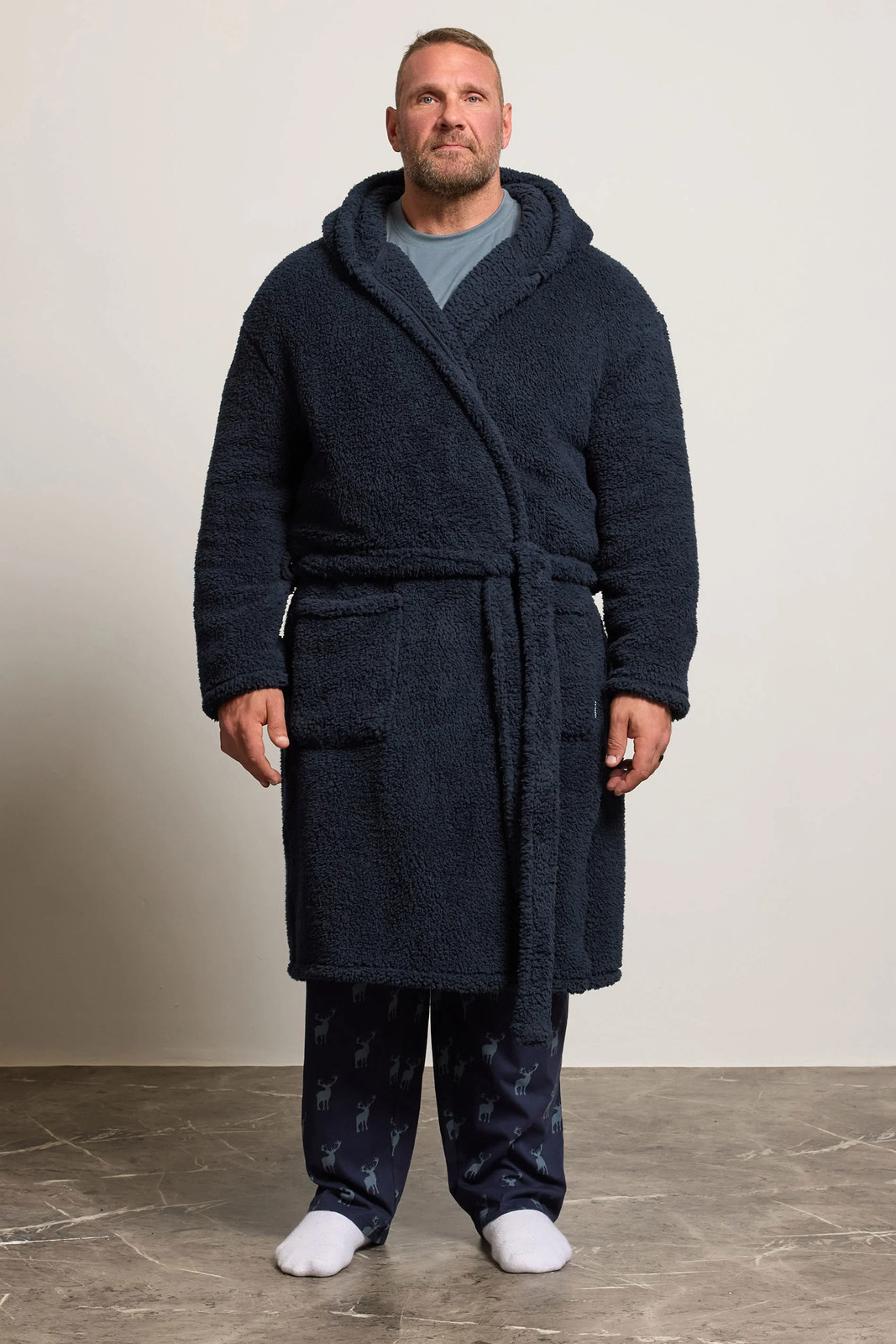 Big & Tall Men's Borg Dressing Gown