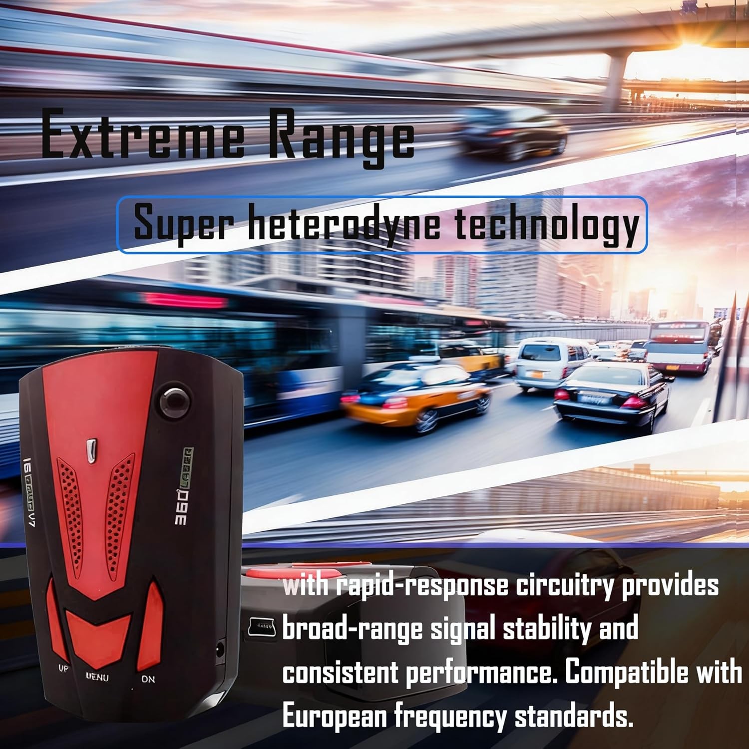 2026 Newly Radar Detector with Mute Memory, City/Highway Mode, Long Range Red 