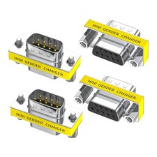 4 Pack DB9 9-pin Serial RS232/485 Gender Changer USB to RS232 Female to Male
