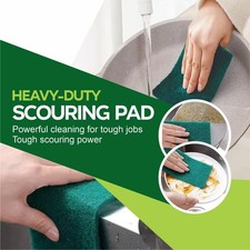 Scouring Pads, Pack of 10 Cleaning Pads, Heavy Duty Kitchen Scourers