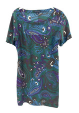Banana Republic 100% Silk Paisley Shift Dress Womens Size Small Luxury Classic