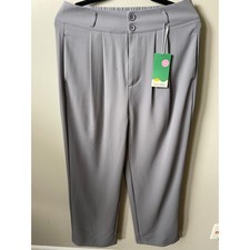 Halara Gray High Waisted Pleated Wide Leg Dress Pants office casual comfort chic