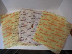 Vintage 1980s McDonald's Paper Sandwich Wrappers Food Package Advertising Lot