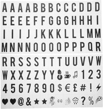 104 Black Thin Letters Number Symbols Compatible with A3 A4 A5 Cinematic Lightbo