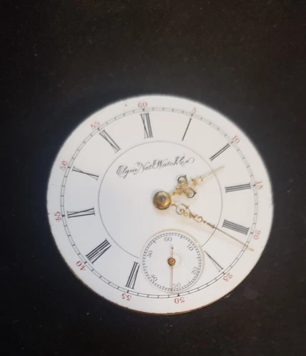 ANTIQUE ELGIN NATIONAL WATCH CO. POCKETWATCH NO CASE GOLD COLORED HANDS WATCH