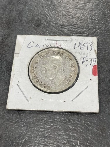 1943 Canada Silver 50 Cents Half Dollar .800 Silver