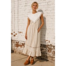 Vintage Lace Prairie Collar Detachable Dickey Ivory Coquette Cottagecore