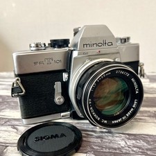 MINOLTA SRT 101 SLR 35mm Film Camera w/ MC ROKKOR-PF 55mm F1.7 Lens Working 