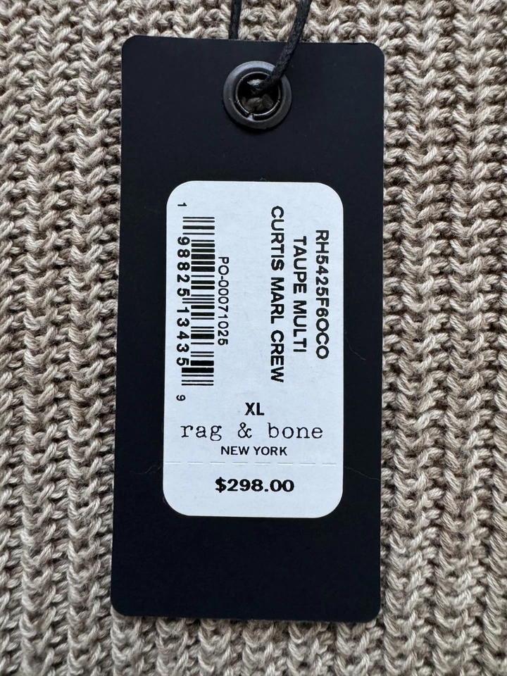 NWT Rag & Bone Curtis Marl Crew Sweater - Men's XL - $298 Retail - Image 4 of 4