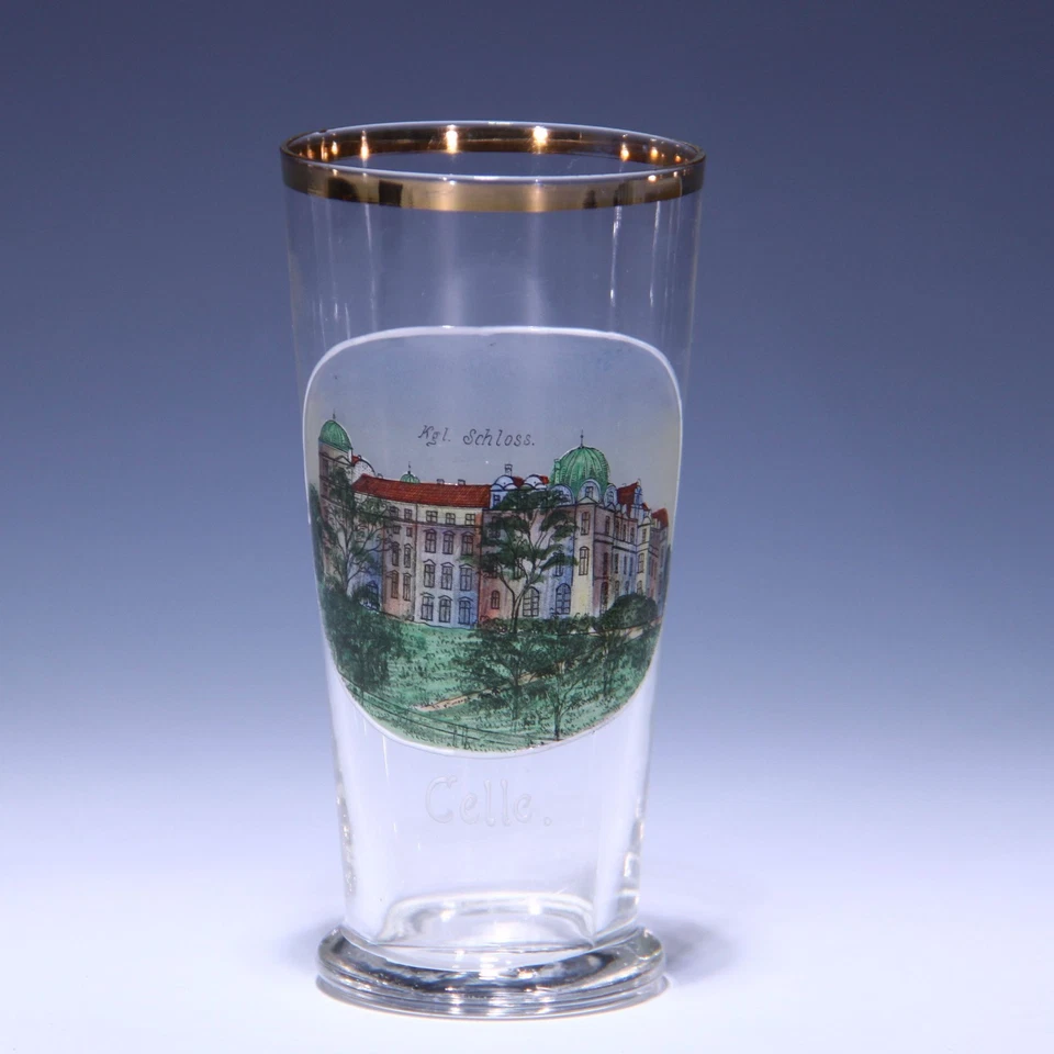 2 Jugendstil Andenkenbiergläser Schloss und Museum CELLE - circa 1915 - Bild 2 von 4