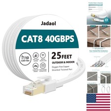 Ultra-Fast 25 ft Cat 8 Ethernet Cable - Waterproof  UV Resistant for Home Use