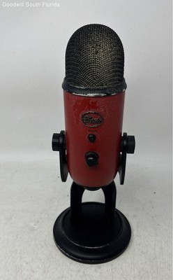 Blue Yeti Red Black Multi-Pattern Professional USB Condenser Microphone Untested