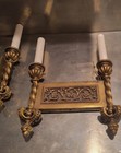 (4) Antique Theater Bronze Two Arm Wall Sconces Glass Back Lit. — photo 9