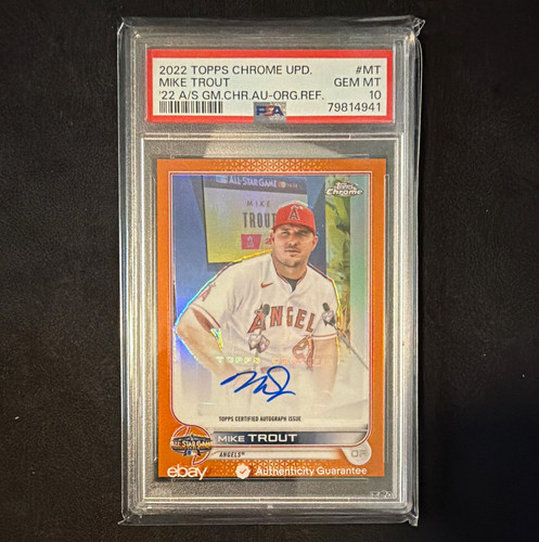 Topps 2022 Chrome Update Mike Trout All-Star Game Auto Orange /25 PSA 10 ASGA-MT