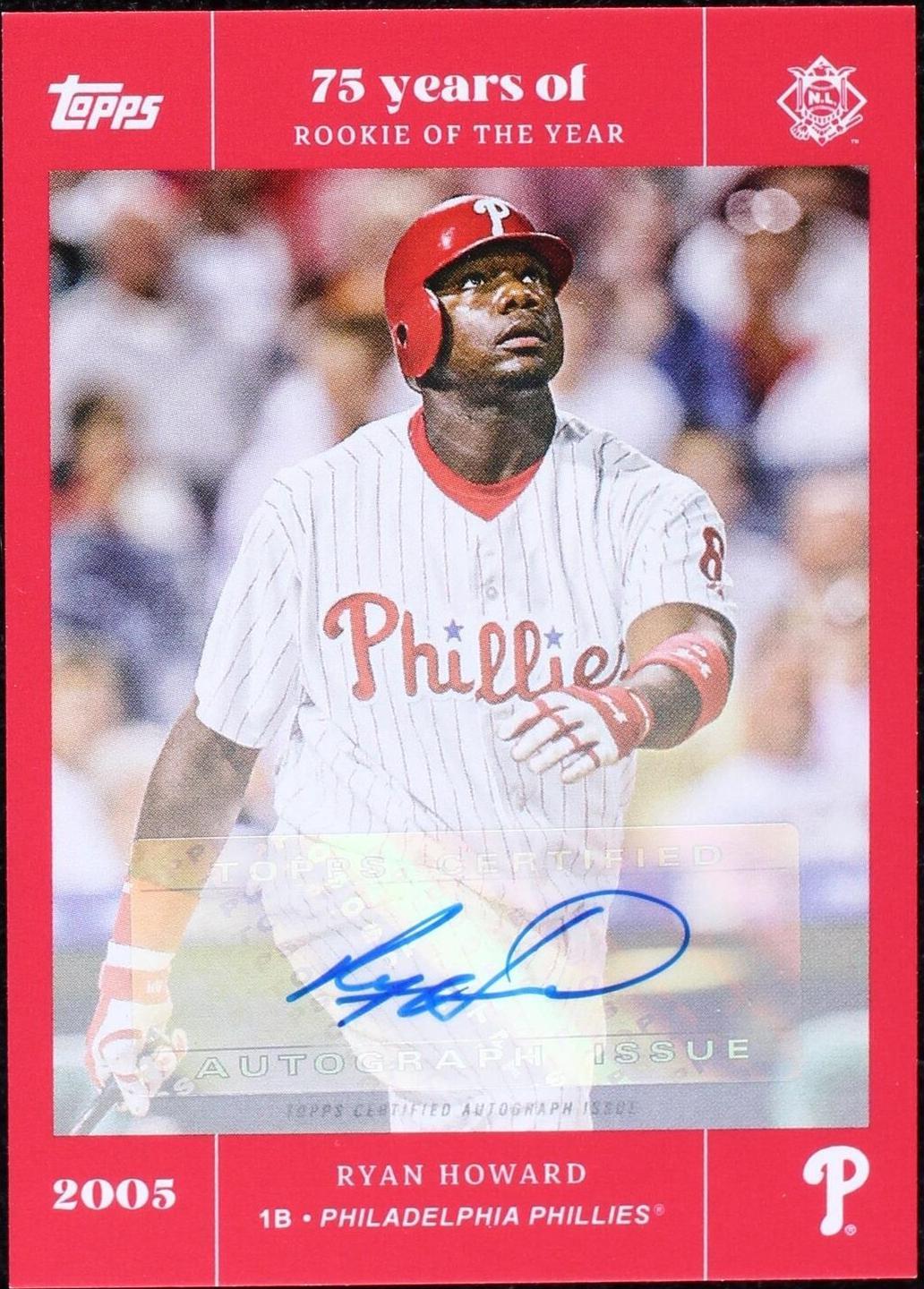Ryan Howard Rookie 2022 Topps MLB Rookie of the Year 75th Anniversary - Ryan Howard #36-A ...