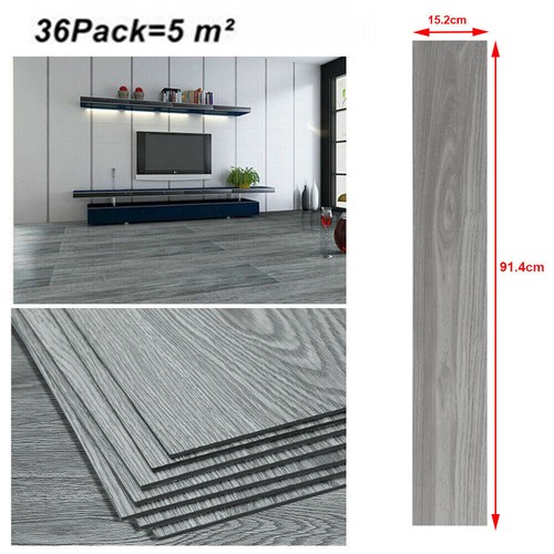 36PCS/54PCS 5m² Floor Planks Tiles Self Adhesive Wood Effect PVC Vinyl