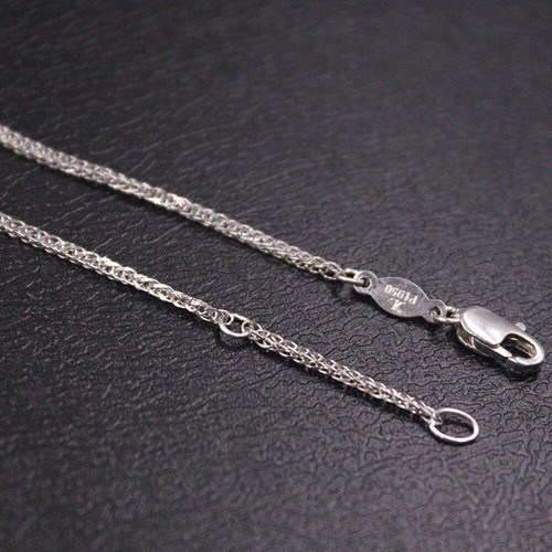 PT950 Pure Platinum 950 Necklace Women 1mm Wheat Link Chain 4-4.2g 17.9in - Picture 2 of 5