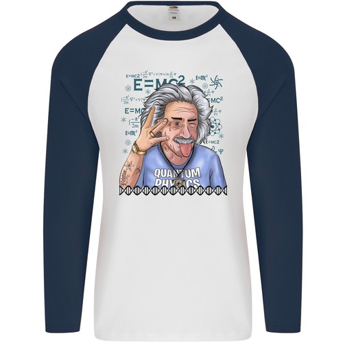 Einstein Science Quantum Physics Maths Geek Mens L/S Baseball T-Shirt - Picture 2 of 9