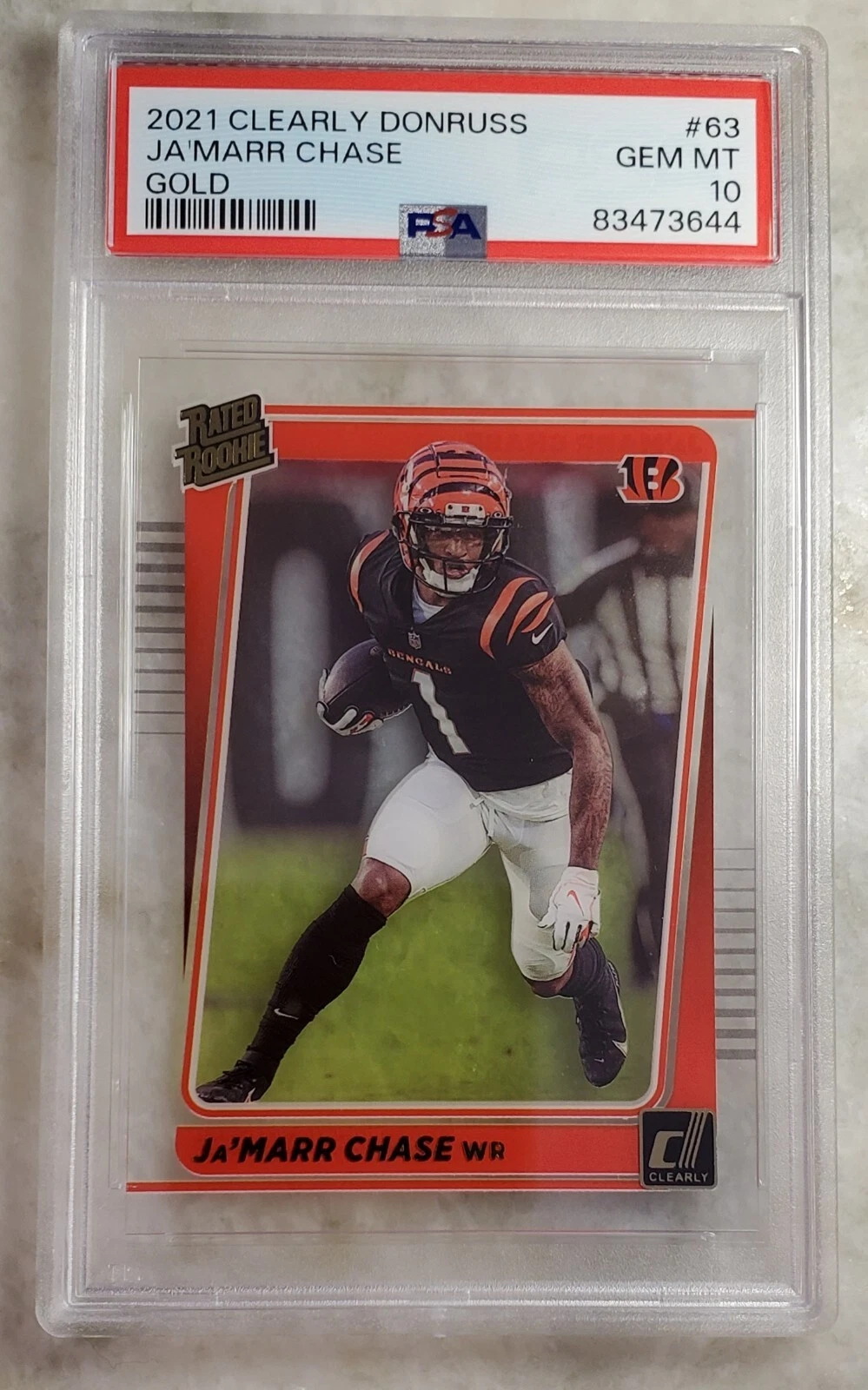 JaMarr Chase Panini Clearly Donruss #63 Gold