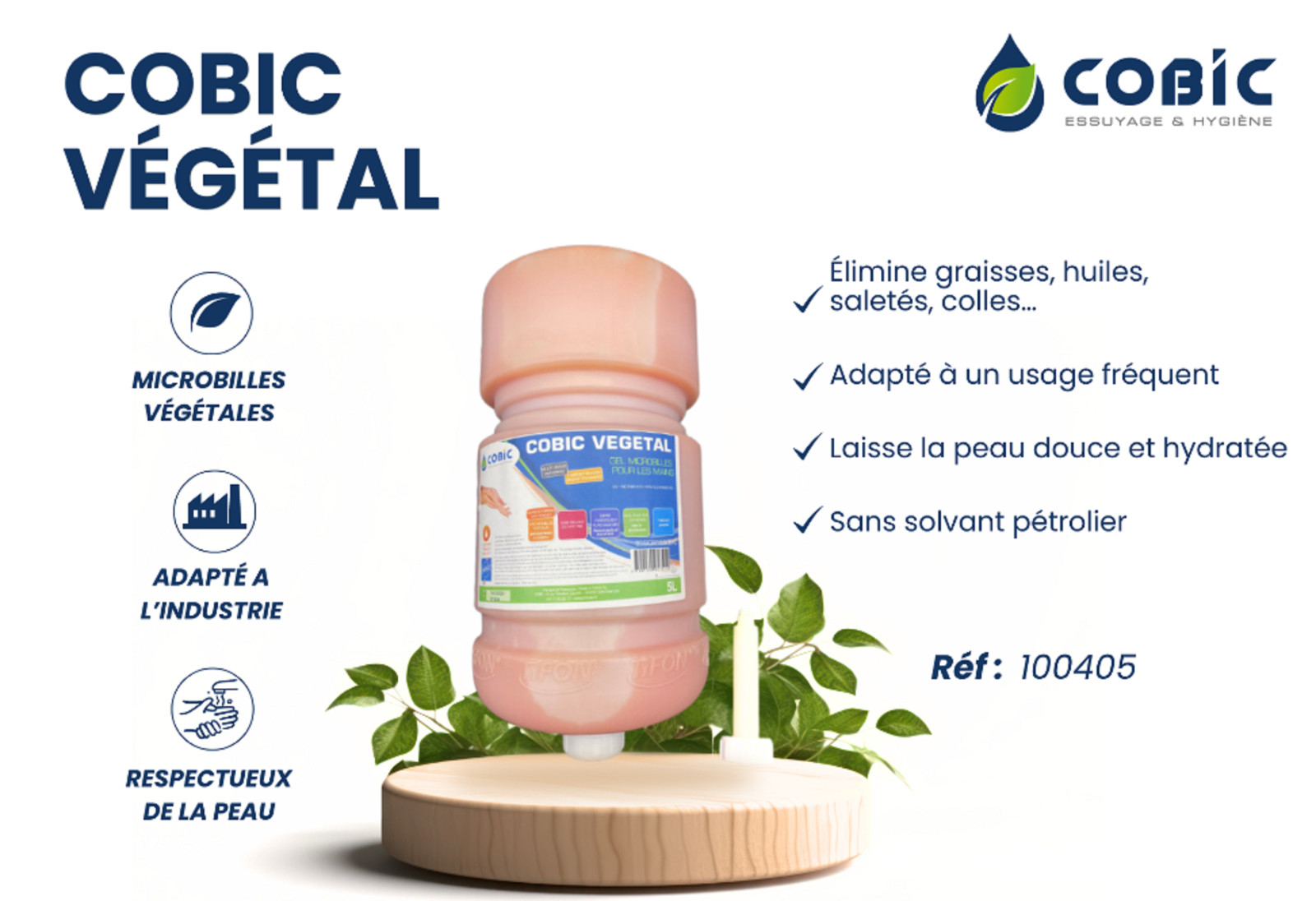 Gel d'atelier végétal Cobic cartouche 5 L pour distributeur mural