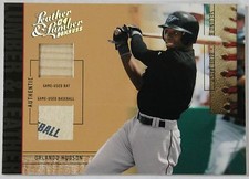 2004 DONRUSS LEATHER & LUMBER LUL-39 ORLANDO HUDSON BAT BALL #d 10/10 BLUE JAYS