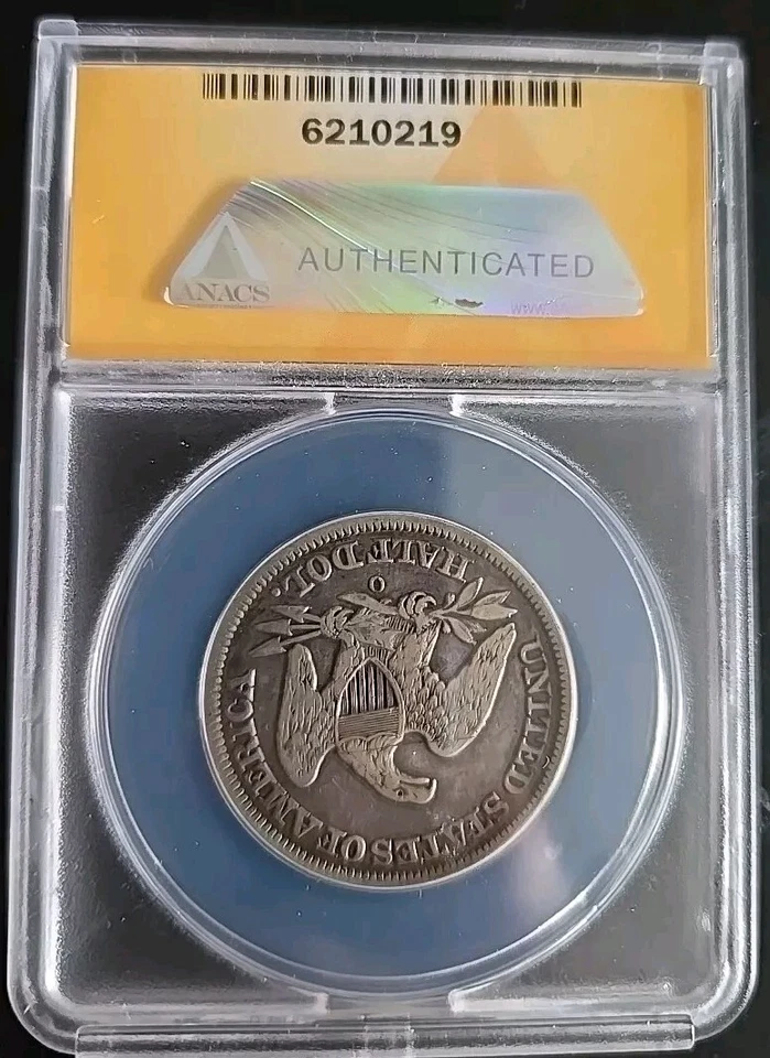 1855 O New Orleans Seated Liberty Half Dollar - Coin Graded ANACS VF 20 Details - Image 2 of 2