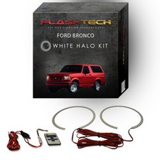 White Angel Eye LED Halo kit & RF Remote for 1992-1996 Ford Bronco Headlights