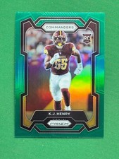2023 Panini Prizm Football Green Parallel #400 K.J. Henry RC