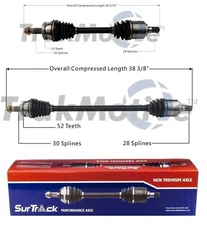 SurTrack Pair Set of 2 Front CV Axle Shafts For Hyundai Santa Fe 3.3l V6 FWD