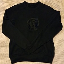 Pure Barre Fleece Lined Sweatshirt Womens Small Black Circle P Logo Long Sleeve