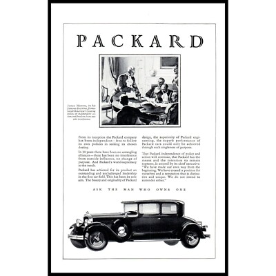 1929 Packard Sedan Antique Car Vintage Print Ad James Monroe Indepence ...