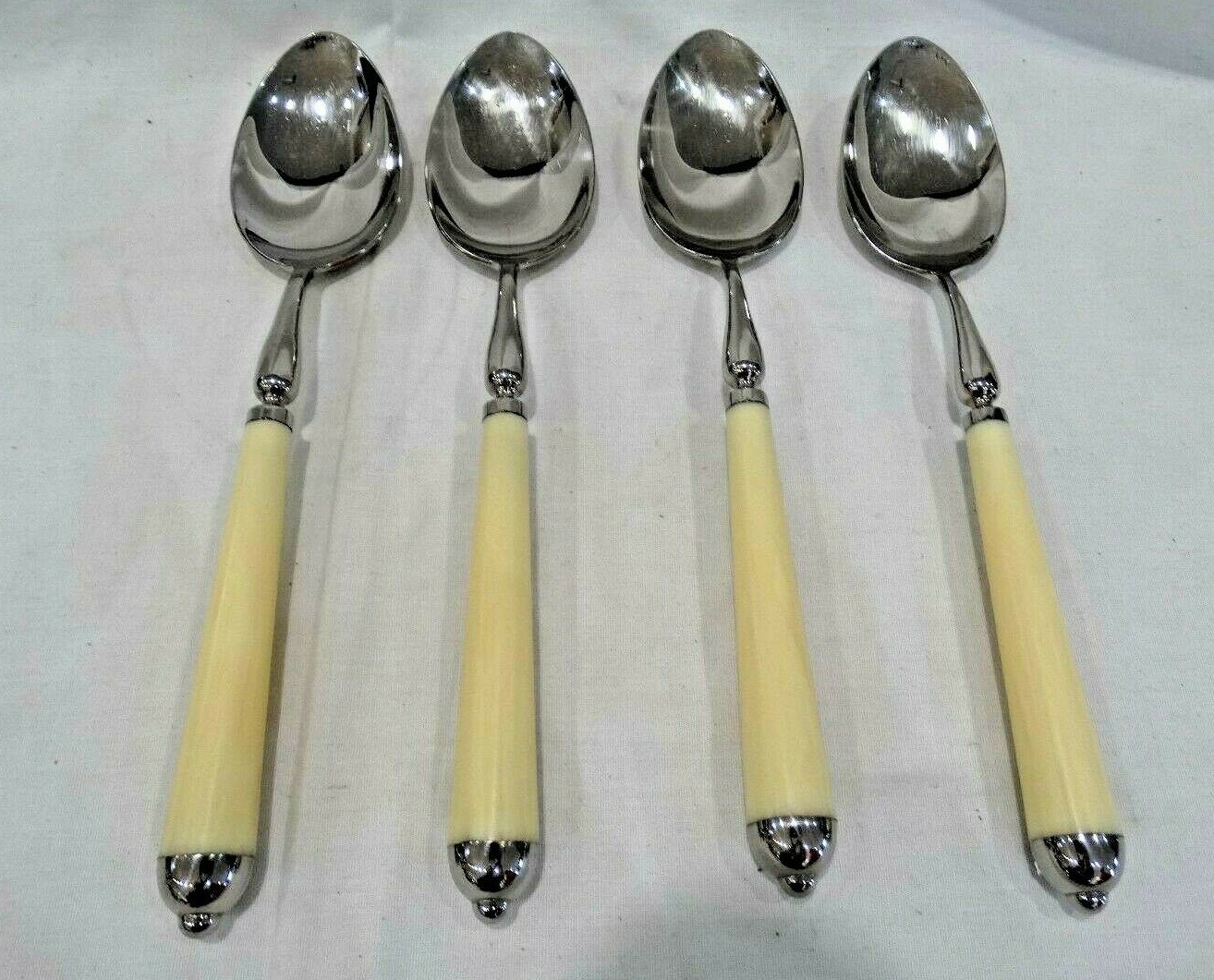 Bouillet Bourdelle Stainless Off White Handle Serving Spoons (4) BOB7