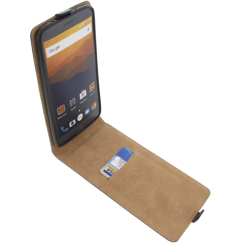 Custodia per ZTE Max XL N9560 Custodia Cellulare Modello Flip Custodia Nera - Immagine 3 di 4