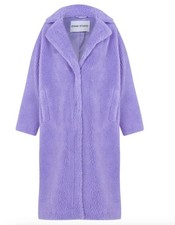 Stand Maria Coat,teddy, Faux Fur,purple,blush,hot Girl,designer,size Uk 8,10,12