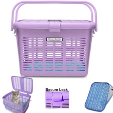 Cat  Small Dog Basket Carrier, Top-Load, Lightweight, 16x11x10"