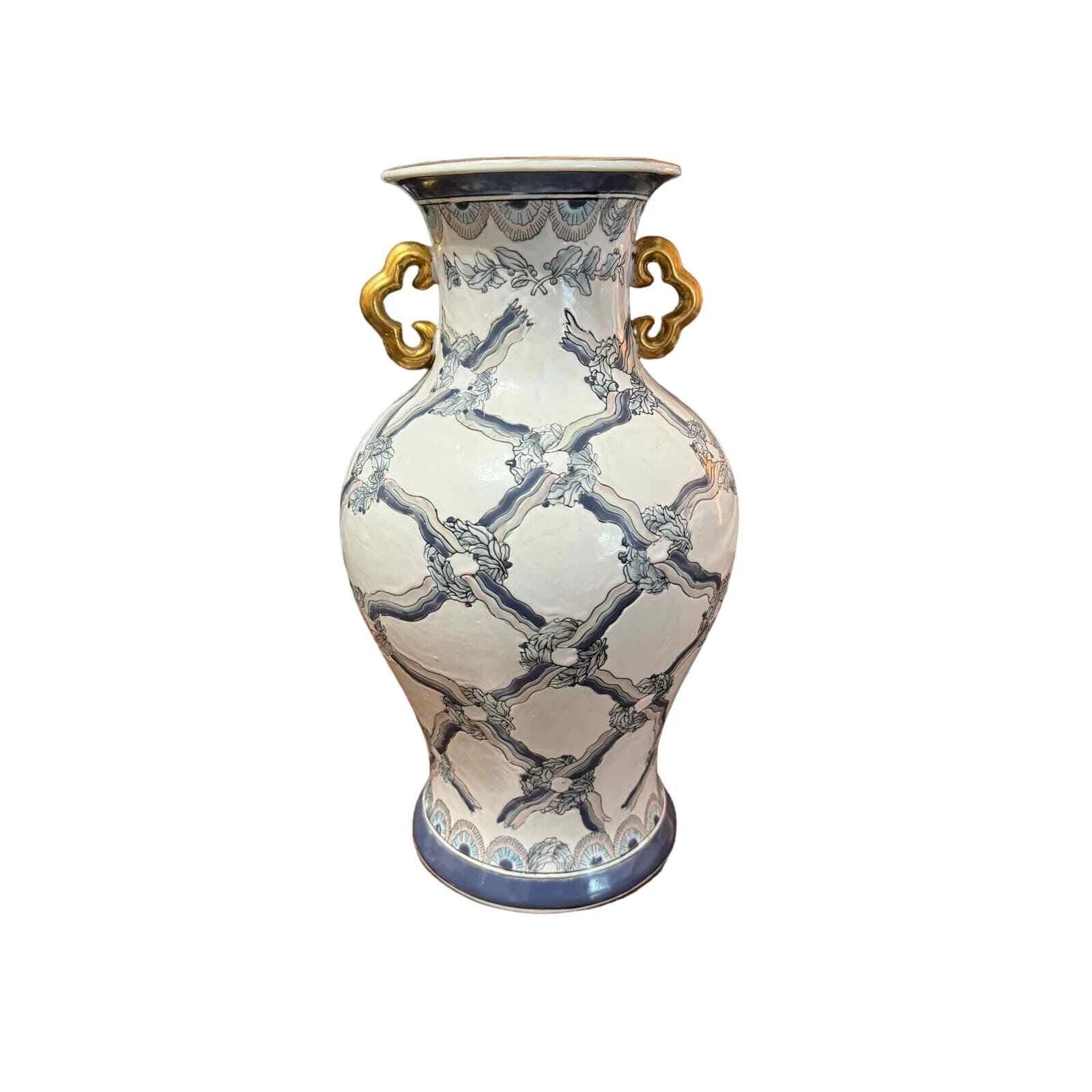 1 15” tall gorgeous ceramic vase with gold detail