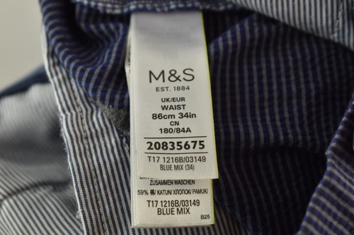 Blue Harbour M&S Mens Striped Chino Shorts W34 Button summer beach holiday - Picture 8 of 9