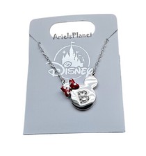 Disney Parks Minnie Mouse Bow  the Letter B, Silver Toned Necklace