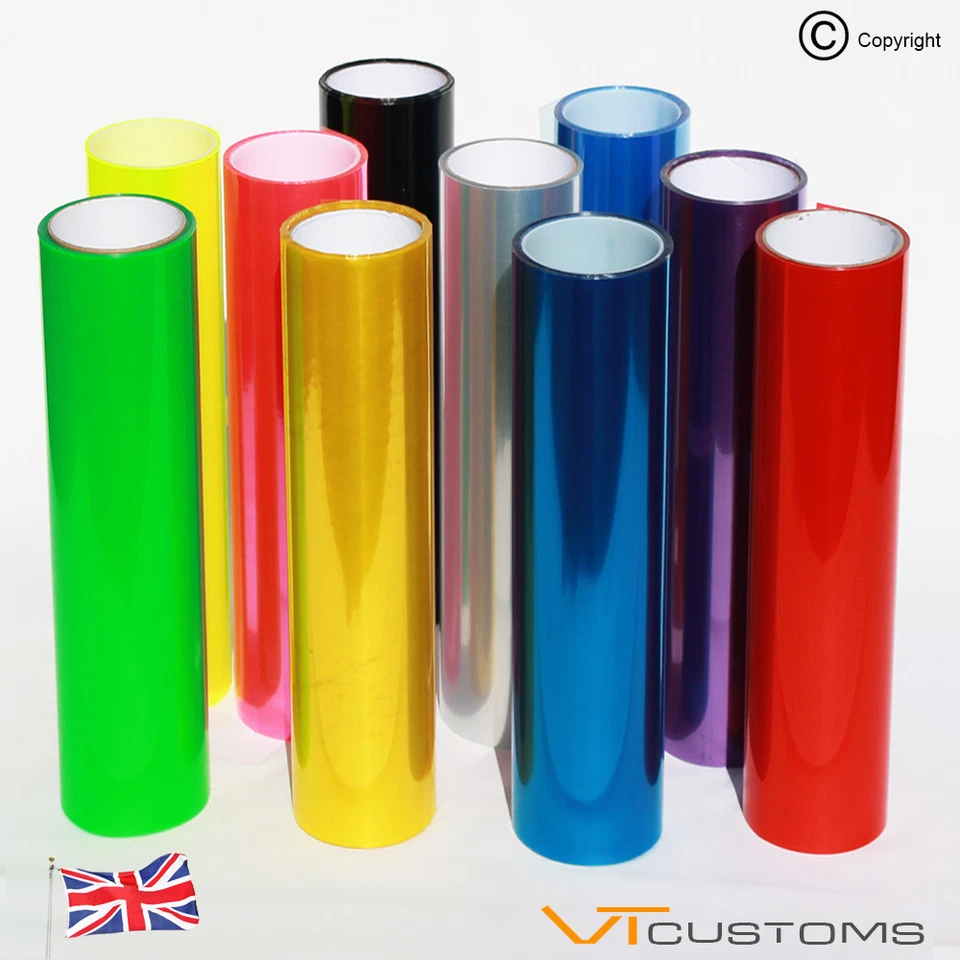 VT CUSTOMS Ancho [40 cm de ancho] Faros de coche Película de tinte Luz trasera Cola Vinilo Envoltura Luz Humo