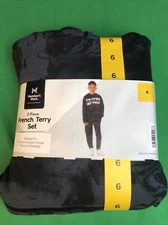 Members Mark 2 piece French Terry Set Size 6 Black