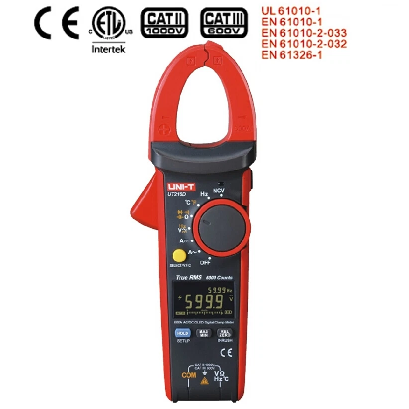 UNIT UT216D TRMS OLED Clamp Meter Pliers Multimeter NCV VFC Tester Zero Inrush M - Image 3 of 4