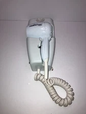 JERDON Wall-Mount Hair Dryer – White - Direct Wire Only - Hotel Style