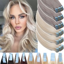 Premium Tape-In Human Hair Extensions-100 Remy Human Hair Seamless Natural Look