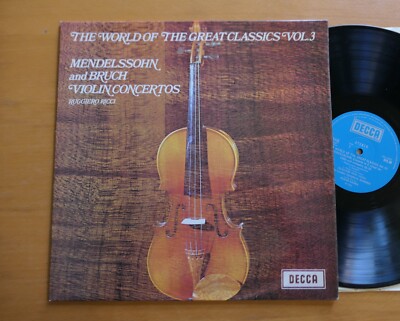 SPA 88 Ruggiero Ricci Mendelssohn Bruch Violin Concertos Decca Stereo EX