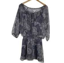 Aerie Floral Print Long Sleeve Semi Sheer Dress Medium