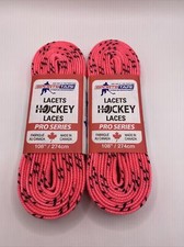 SPORTS TAPE HOCKEY LACES PRO SERIES- 2 pairs MADE IN CANADA - 108 Unwaxed pink